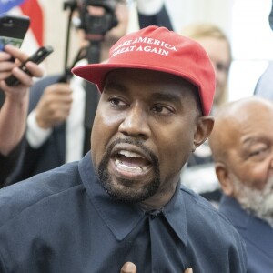 Kanye West rencontre Donald Trump au Bureau Oval, à la Maison Blanche. Washington, D.C., le 11 octobre 2018.