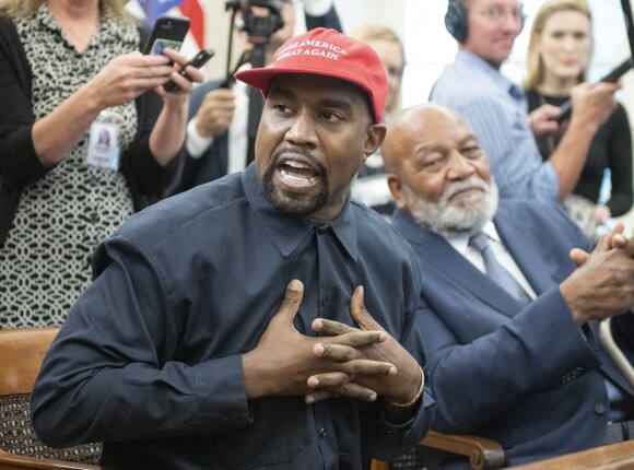 Kanye West rencontre Donald Trump au Bureau Oval, à la Maison Blanche. Washington, D.C., le 11 octobre 2018.