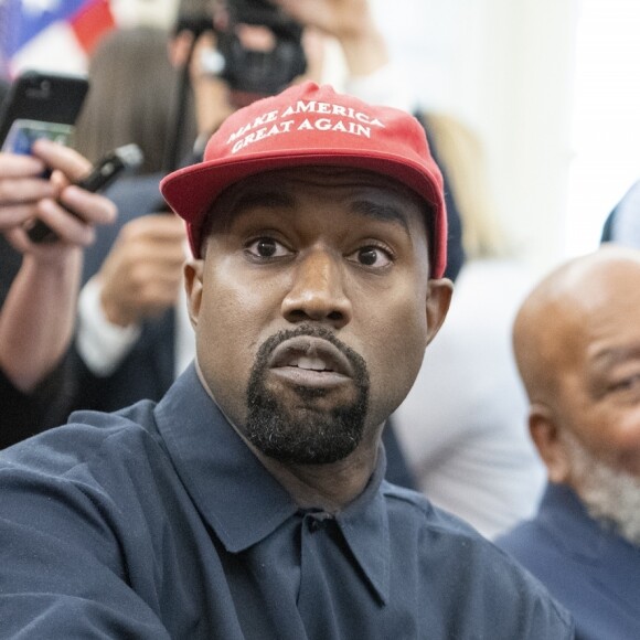 Kanye West rencontre Donald Trump au Bureau Oval, à la Maison Blanche. Washington, D.C., le 11 octobre 2018.