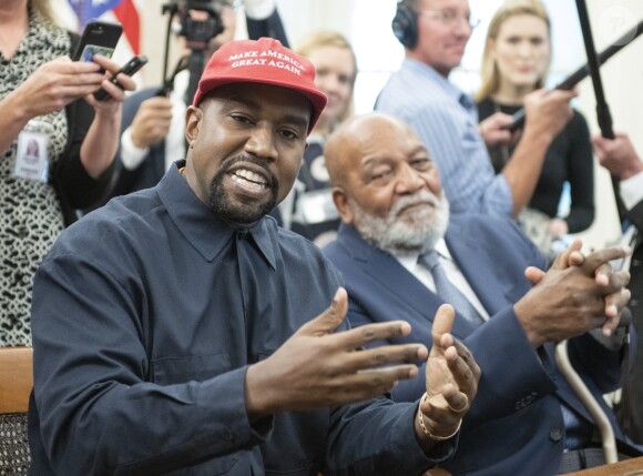 Kanye West rencontre Donald Trump au Bureau Oval, à la Maison Blanche. Washington, D.C., le 11 octobre 2018.