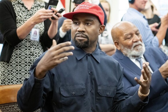 Kanye West rencontre Donald Trump au Bureau Oval, à la Maison Blanche. Washington, D.C., le 11 octobre 2018.