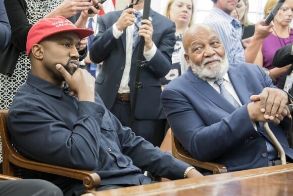 Kanye West rencontre Donald Trump au Bureau Oval, à la Maison Blanche. Washington, D.C., le 11 octobre 2018.