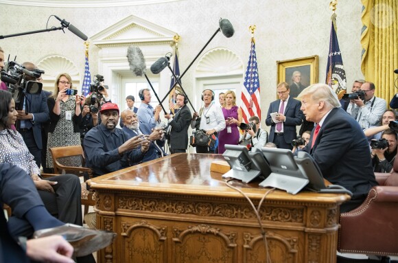 Kanye West rencontre Donald Trump au Bureau Oval, à la Maison Blanche. Washington, D.C., le 11 octobre 2018.