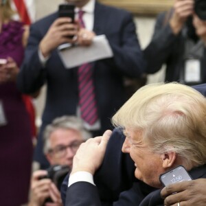Kanye West rencontre Donald Trump au Bureau Oval, à la Maison Blanche. Washington, D.C., le 11 octobre 2018.