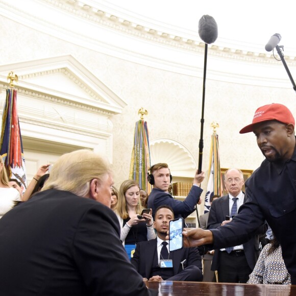 Kanye West rencontre Donald Trump au Bureau Oval, à la Maison Blanche. Washington, D.C., le 11 octobre 2018.