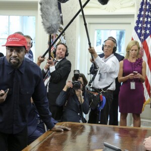 Kanye West rencontre Donald Trump au Bureau Oval, à la Maison Blanche. Washington, D.C., le 11 octobre 2018.