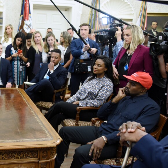 Kanye West rencontre Donald Trump au Bureau Oval, à la Maison Blanche. Washington, D.C., le 11 octobre 2018.