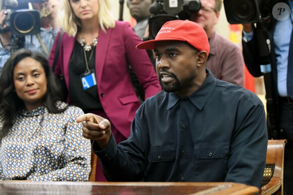 Kanye West rencontre Donald Trump au Bureau Oval, à la Maison Blanche. Washington, D.C., le 11 octobre 2018.