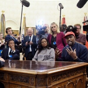 Kanye West rencontre Donald Trump au Bureau Oval, à la Maison Blanche. Washington, D.C., le 11 octobre 2018.