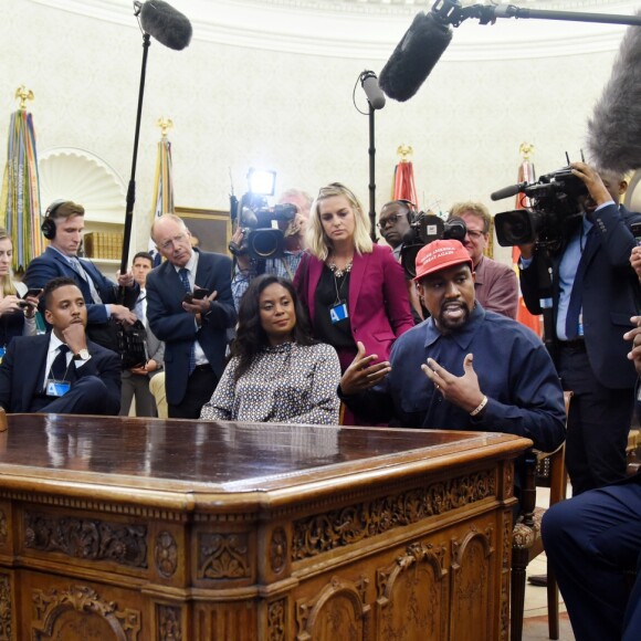 Kanye West rencontre Donald Trump au Bureau Oval, à la Maison Blanche. Washington, D.C., le 11 octobre 2018.