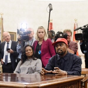 Kanye West rencontre Donald Trump au Bureau Oval, à la Maison Blanche. Washington, D.C., le 11 octobre 2018.