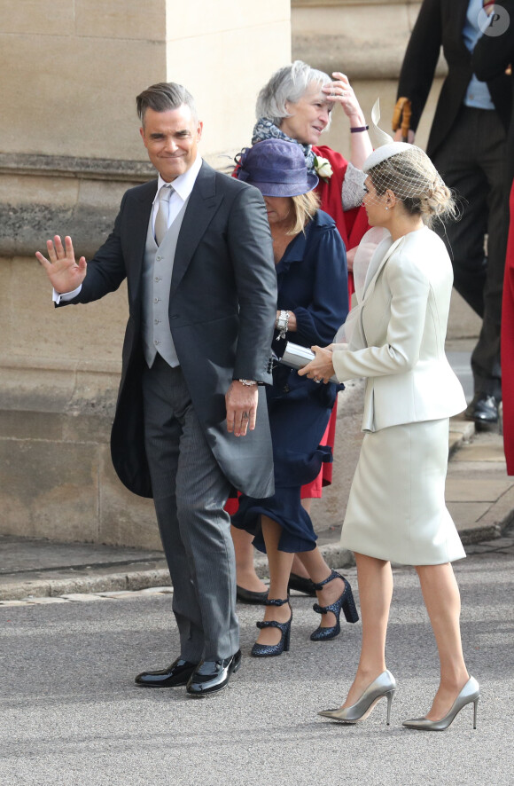Robbie Williams - Les invités arrivent à la chapelle St. George pour le mariage de la princesse Eugenie d'York et Jack Brooksbank au château de Windsor, Royaume Uni, le 12 octobre 2018.