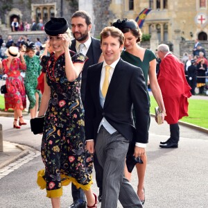Sofia Wellesley et James Blunt - Les invités arrivent à la chapelle St. George pour le mariage de la princesse Eugenie d'York et Jack Brooksbank au château de Windsor, Royaume Uni, le 12 octobre 2018.