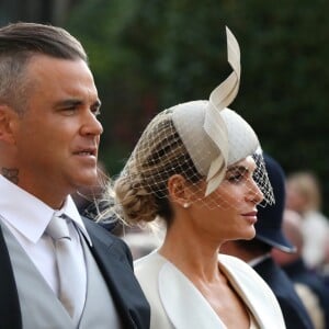 Robbie Williams et Ayda Field - Les invités arrivent à la chapelle St. George pour le mariage de la princesse Eugenie d'York et Jack Brooksbank au château de Windsor, Royaume Uni, le 12 octobre 2018.