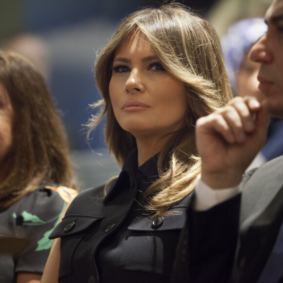 La Première Dame des Etats-Unis Melania Trump au siège de l'ONU à New York City, New York, Etats-Unis, le 25 septembre 2018.