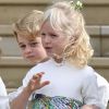 Les garçons et demoiselles d'honneur, dont le prince George et la princesse Charlotte de Cambridge, au mariage de la princesse Eugenie d'York et Jack Brooksbank en la chapelle Saint-George au château de Windsor, Royaume Uni, le 12 octobre 2018.