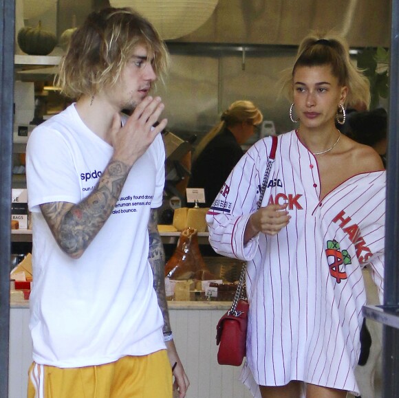 Justin Bieber et sa femme Hailey Baldwin sont allés prendre un petit déjeuner à Studio City, le 12 octobre 2018.