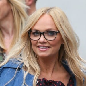 Emma Bunton arrive au studios de Global Radio à Londres, le 31 mai 2018.