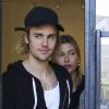 Justin Bieber et sa femme Hailey Baldwin sortent d'un déjeuner à Studio City, Californie, Etats-Unis, le 16 octobre 2018.