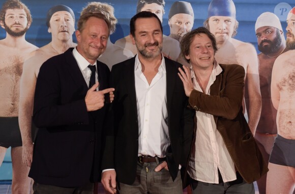 Benoit Poelvoorde, Gilles Lellouche et Mathieu Amalric - Première du film "Le Grand Bain" à Bruxelles. Le 10 octobre 2018