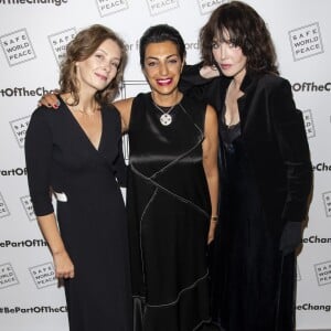 Exclusif - Lena Gracheva (réalisatrice russe), Fadia Otte (Présidente Fondatrice de Safe World Peace) et Isabelle Adjani (qui participe par solidarité et bénévolement au lancement du site) - Lancement du site de la marque "Safe World Peace" à la Société d'Encouragement pour l'Industrie Nationale à Paris, le 22 octobre 2018. Cette marque de joaillerie est la seule au monde à être complètement dédiée à l'humanitaire. Créé par Fadia Otte, Safe World Peace associe trois symboles très forts : la croix chrétienne, le croissant de l'Islam et l’étoile de David afin de transmettre un message de respect, de solidarité, de tolérance, d’amour et de respect Texte lu par I. Adjani : "Déclarer la paix, c’est plus difficile, plus long que déclarer la guerre : il faut du courage et de la détermination pour trouver le chemin de la paix à travers les conflits et les attentats qui laissent c des plaies à la surface du globe. New York, Londres, Karachi, Madrid, Alep, Paris, Bamako, Barcelone, Kaboul, Somalie, Nigéria, Yemen… partout dans le monde des explosions, des tirs de mitraillettes, des cris, des pleurs, du brui tet de la fureur qui ont rappelé à mon amie Fadia Otte ce qu’elle avait vécu enfant à Beyrouth, ce Beyrouth meurtri par les oppositions inter-religieuses qu’elle avait dû fuir… Comment lutter contre la folie qui s’empare des hommes qui s’entretuent et assassinent au nom de dieu ? Comment les convaincre que la paix est la seule voie possible pour l’humanité ? En associant les symboles des différentes religions dans ses créations, Fadia Otte invite toutes les communautés à coexister pacifiquement et à être solidaires les unes des autres pour venir en aide aux femmes, aux enfants et aux hommes qui sont toujours victimes de l’oppression, de l’ignorance et de l’intolérance. Pour Kofi Annan « la tolérance » était « une vertu qui rend la paix possible ». La tolérance est cet espace où chaque individu peut croire et exprimer ce qu’il veut, qu’il soit croyant, agnostique ou athée. C’est cette tolérance que Fadia Otte revendique, cette tolérance portée comme un étendard au poignet ou autour du cou qui peut nous rendre vertueux et nous guider vers la paix. Mais porter un bijou, un sac, cela suffit-il à changer le monde ? peut etre , oui, parce que pour changer le monde, chaque geste compte : créer pour mobiliser, créer pour avancer, créer pour rassembler, créer pour changer le regard que nous portons les uns sur les autres… les créations de Fadia Otte, pionniere de coeur d'une marque entièrement dédiée aux autres, permettra à travers ses ventes, de soutenir des projets concrets en faveur de tous ceux dont les souffrances ne s’arrêteront que quand l’ouverture et le dialogue remplaceront la haine et l’exclusion. “Vous voulez la paix : créez l’amour.” Les mots de Victor Hugo résonnent ce soir, ils peuvent nous inspirer comme nous inspire l’engagement de Fadia Otte sur le chemin de l’amour et de la paix. " © Pierre Perusseau/Bestimage  For Germany call for price No web/No blog pour Belgique/Suisse Exclusive - The "Safe World Peace" lauch party held at the "Societe d'Encouragement pour l'Industrie Nationale" in Paris, France, on October 22nd 2018. Created by Fadia Otte, Safe World Peace combines three strong symbols – the Christian cross, the star of David and the Islamic crescent – to spread the message of love, tolerance and respect.22/10/2018 - Paris