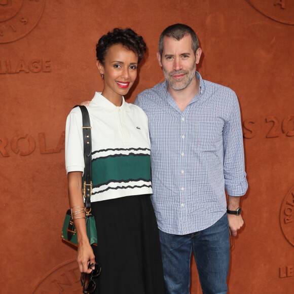 Sonia Rolland et son compagnon Jalil Lespert au village lors des internationaux de tennis de Roland Garros à Paris, le 10 juin 2018. © Moreau-Jacovides/Bestimage