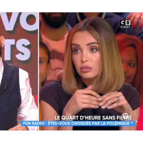 Nabilla et Cyril Hanouna sur le plateau de "Touche pas à mon poste" le 25 octobre 2018 sur C8.