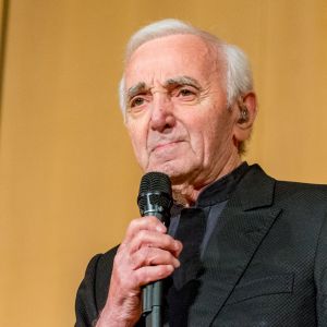 Charles Aznavour en concert à l'Office des Nations Unies à Genève. Le 13 mars 2018