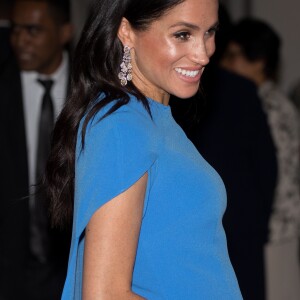 Le prince Harry, duc de Sussex, et Meghan Markle, duchesse de Sussex (enceinte) arrivent au dîner d'Etat donné en leur honneur à Suva, Îles Fidji le 23 octobre 2018.