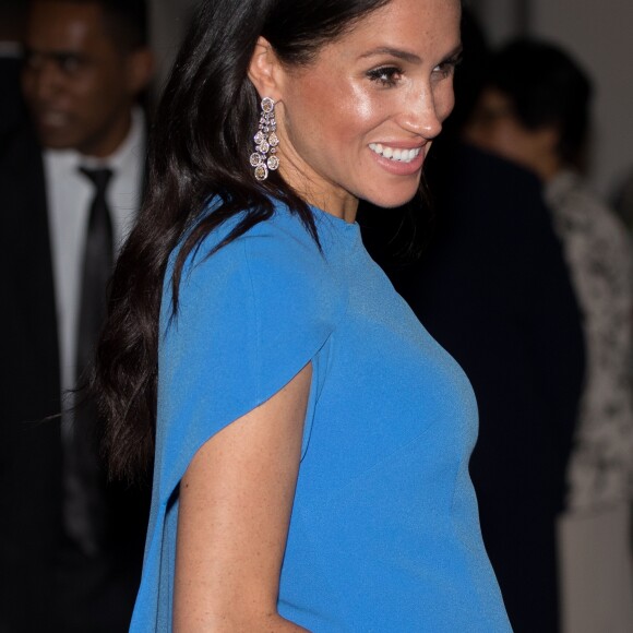 Le prince Harry, duc de Sussex, et Meghan Markle, duchesse de Sussex (enceinte) arrivent au dîner d'Etat donné en leur honneur à Suva, Îles Fidji le 23 octobre 2018.