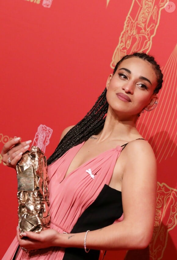 Camélia Jordana (César du meilleur espoir féminin pour le film "Le Brio") - Pressroom lors de la 43e cérémonie des Cesar à la salle Pleyel à Paris, le 2 mars 2018. © Dominique Jacovides - Olivier Borde / Bestimage
