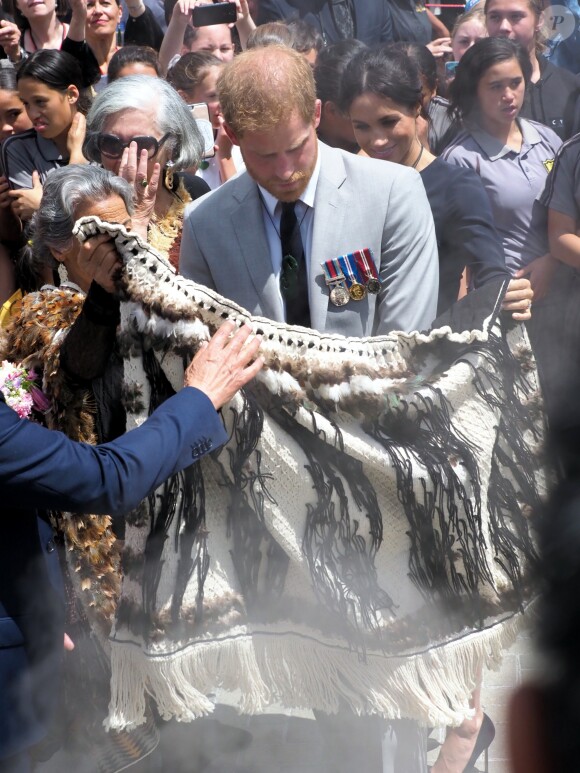 Le prince Harry, duc de Sussex lors d'une visite du site Te Papaiouru Marae à Rotorua, Nouvelle Zélande le 31 octobre 2018.