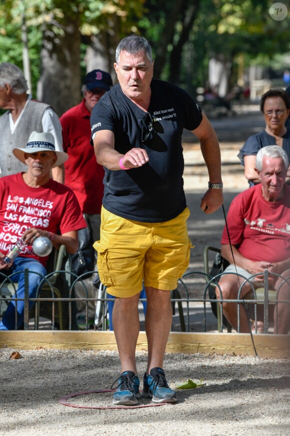 Exclusif - Jean-Marie Bigard lors du tournoi de pétanque des Toques Blanches Internationales au Jardin du Luxembourg à Paris, France, le 10 septembre 2018. © Bestimage
