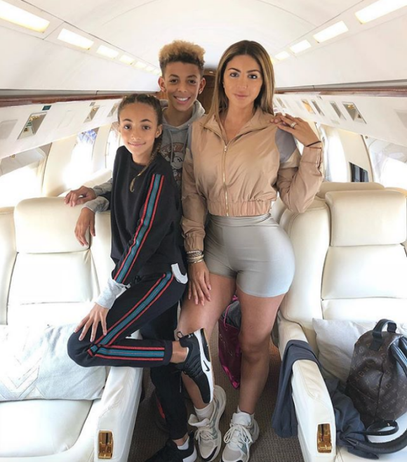 Larsa Pippen avec ses enfants Justin et Sophia, photo Instagram du 11 août 2018.