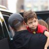 Justin Timberlake et sa femme Jessica Biel arrivent avec leur fils Silas au west side heliport pour prendre un hélicoptère à New York, le 2 novembre 2018