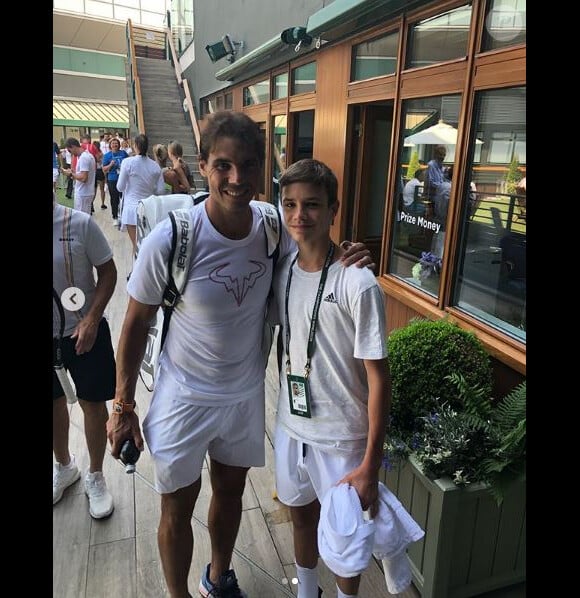 Romeo Beckham prend la pose avec Rafael Nadal sur Instagram, le 6 juillet 2018