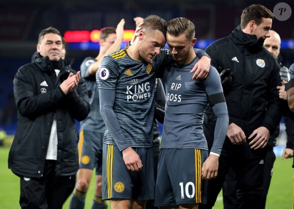 Jamie Vardy et James Maddison - Hommages lors du match entre Leicester City et Cardiff City le 3 novembre 2018.