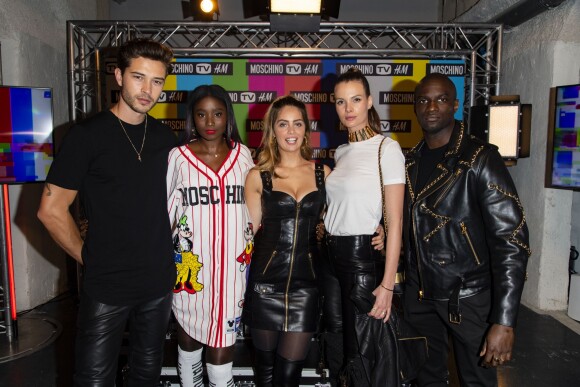 Francisco Lachowski, Karidja Touré, Marie-Ange Casta, Jessiann Gravel, Loïc Mabanza - Soirée de lancement de la collection "H&M x Moschino" au "Dernier Etage" à Paris, le 6 novembre 2018. © Pierre Perusseau / Bestimage