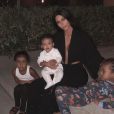 Kim Kardashian avec ses enfants North, Chicago et Saint. Novembre 2018.