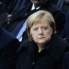 Le président des Etats-Unis Donald Trump, la chancelière allemande Angela Merkel - Cérémonie internationale du centenaire de l'armistice du 11 novembre 1918 à l'Arc de Triomphe à Paris le 11 novembre 2018.