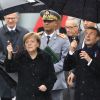 Angela Merkel et Emmanuel Macron - Cérémonie internationale du centenaire de l'Armistice du 11 novembre 1918 à l'Arc de Triomphe à Paris © Cyril Moreau / Bestimage