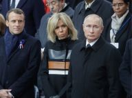 Brigitte Macron : Manteau fashion sous la pluie auprès d'Emmanuel et Poutine