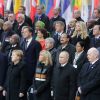 Le président des Etats-Unis Donald Trump, sa femme Melania, la chancelière allemande Angela Merkel, la première dame Brigitte Macron, le président de la Russie Vladimir Poutine - Cérémonie internationale du centenaire de l'armistice du 11 novembre 1918 à l'Arc de Triomphe à Paris le 11 novembre 2018.