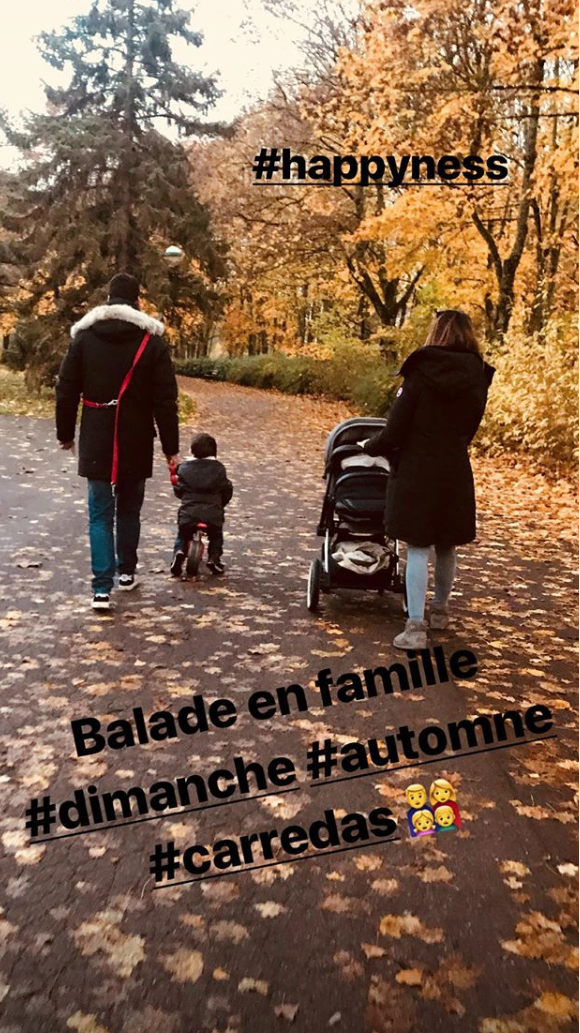 Karine Ferri pose avec sa petite famille. Le 11 novembre 2018.