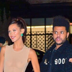 Bella Hadid et son compagnon The Weeknd se rendent à l'after party du défilé Victoria's Secret à New York, le 8 novembre 2018.