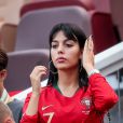 Georgina Rodriguez, la compagne de Cristiano Ronaldo assiste au match Portugal Maroc (1-0) lors de la coupe du monde 2018 à Moscou en Russie le 20 juin 2018. © Cyril Moreau / Bestimage