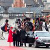 Le Président français Emmanuel Macron et la Première Dame Brigitte Macron, accueillis par le roi Philippe de Belgique et la reine Mathilde de Belgique, au palais royal de Bruxelles, lors d'une visite d'état en Belgique. Belgique, Bruxelles, 19 novembre 2018. Alain Rolland / Imagebuzz / Bestimage