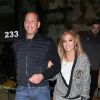 Exclusif - Jennifer Lopez et son compagnon Alex Rodriguez à la sortie d'un restaurant de Los Angeles le 21 octobre 2018