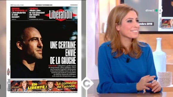 Léa Salamé évoque son compagnon Raphaël Glucksmann dans "C à vous" (France 5) le 21 novembre 2018.