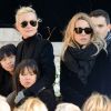 David Hallyday, Laura Smet, Laeticia Hallyday, ses filles Jade et Joy devant l'église de la Madeleine pour les obsèques de Johnny Hallyday à Paris, France, le 9 décembre 2017. © Veeren/Bestimage